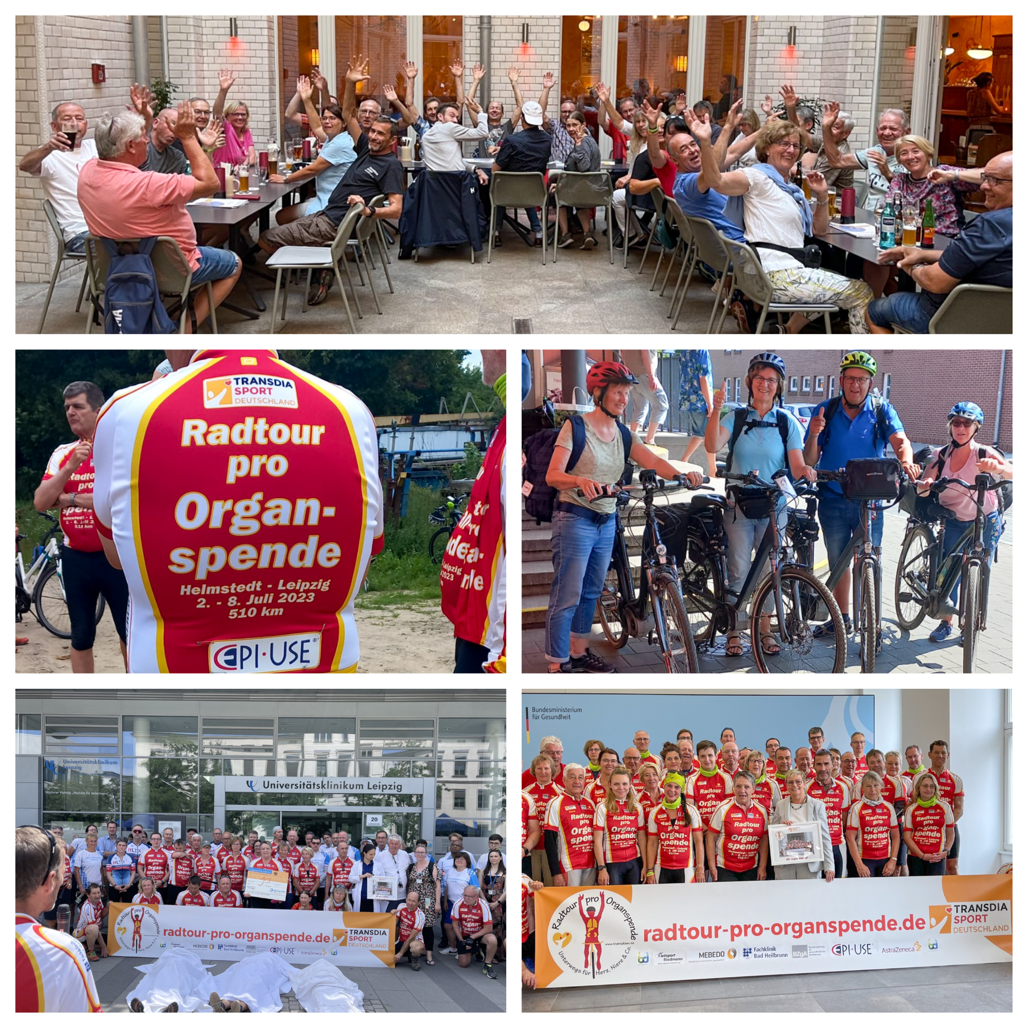 Collage zur Radtour pro Organspende 2023