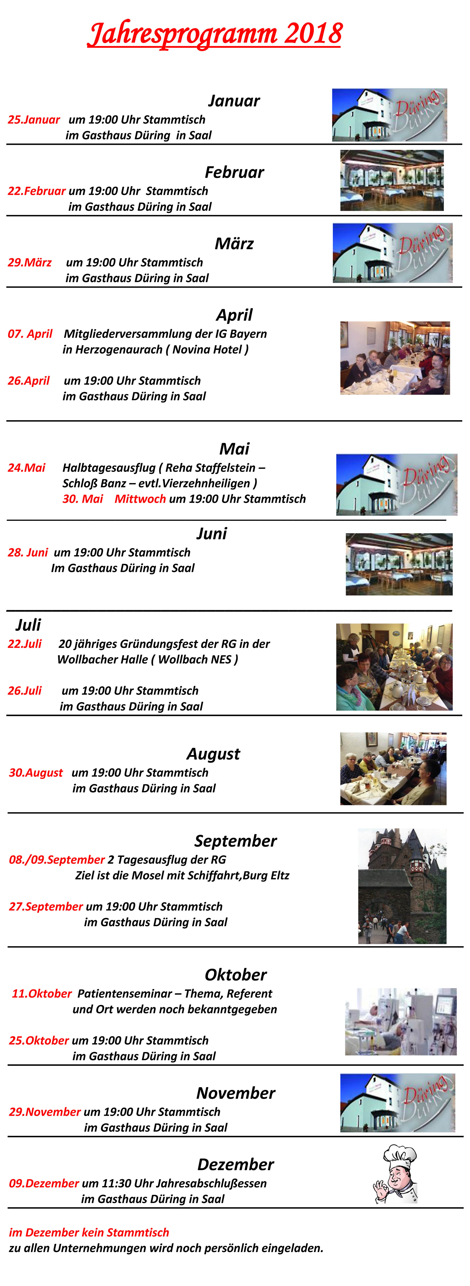 Jahresprogramm Regionalgruppe Rhön-Grabfeld