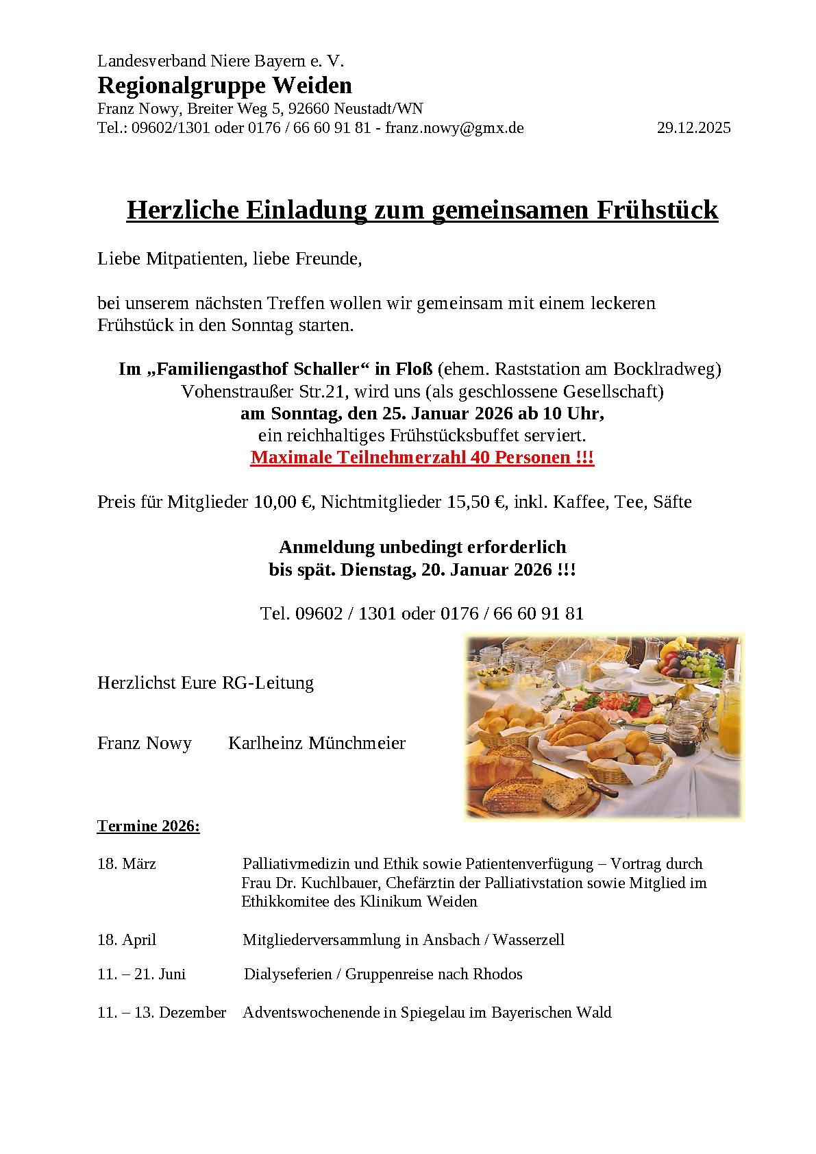 Einladungen RG Weiden